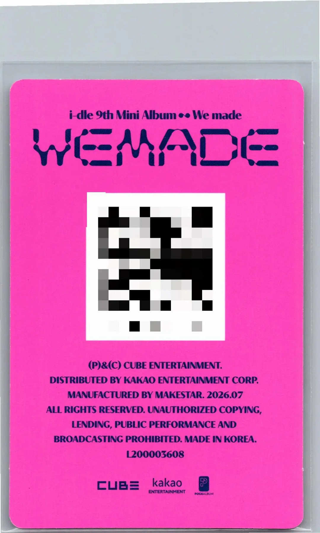 I-DLE "We made" - Official Photocard (POCAALBUM Ver.) [26.07.07]