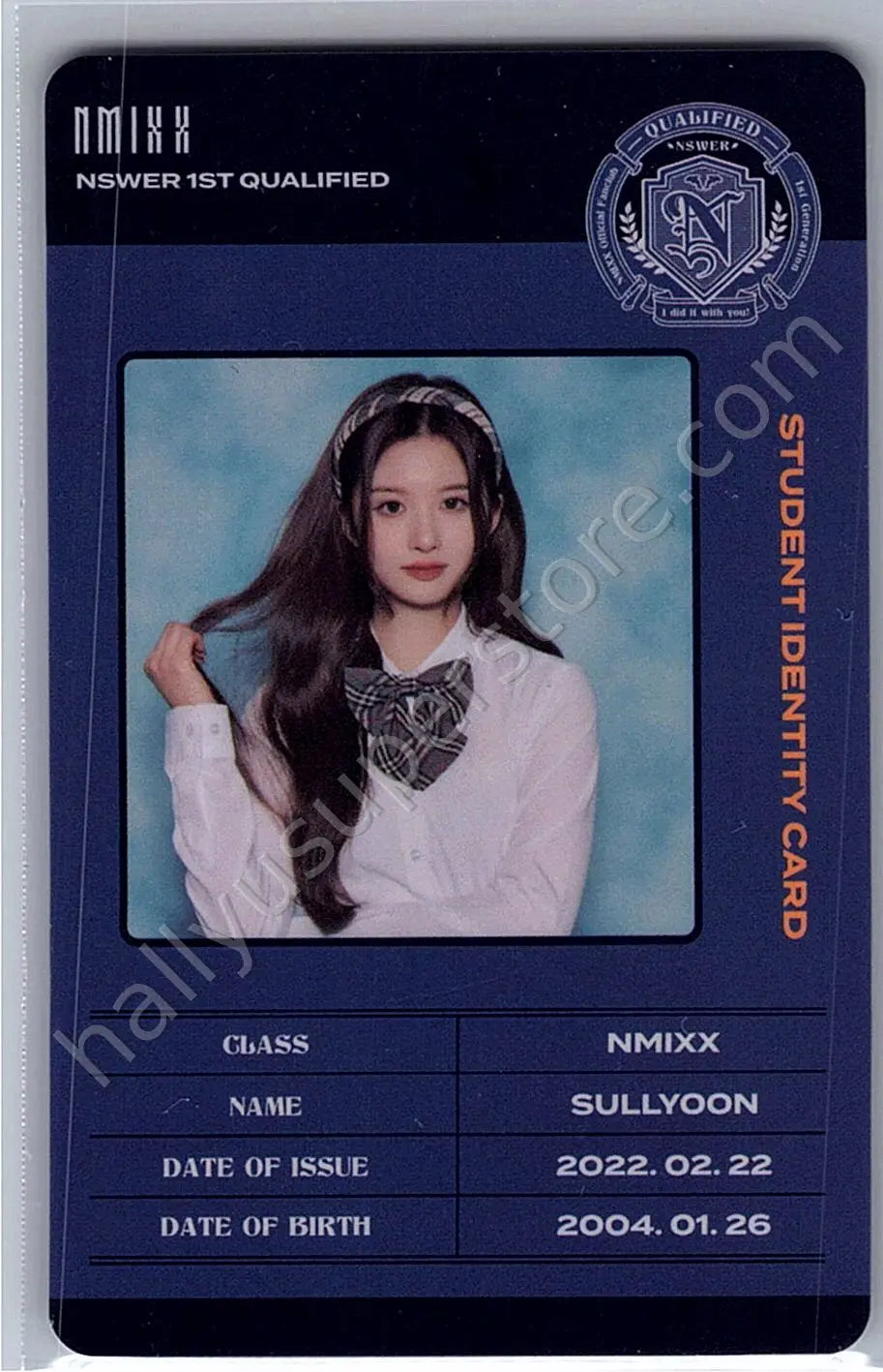 NMIXX - Sullyoon - NSWER 1st Generation - Qualified fanclub id card photocard set
