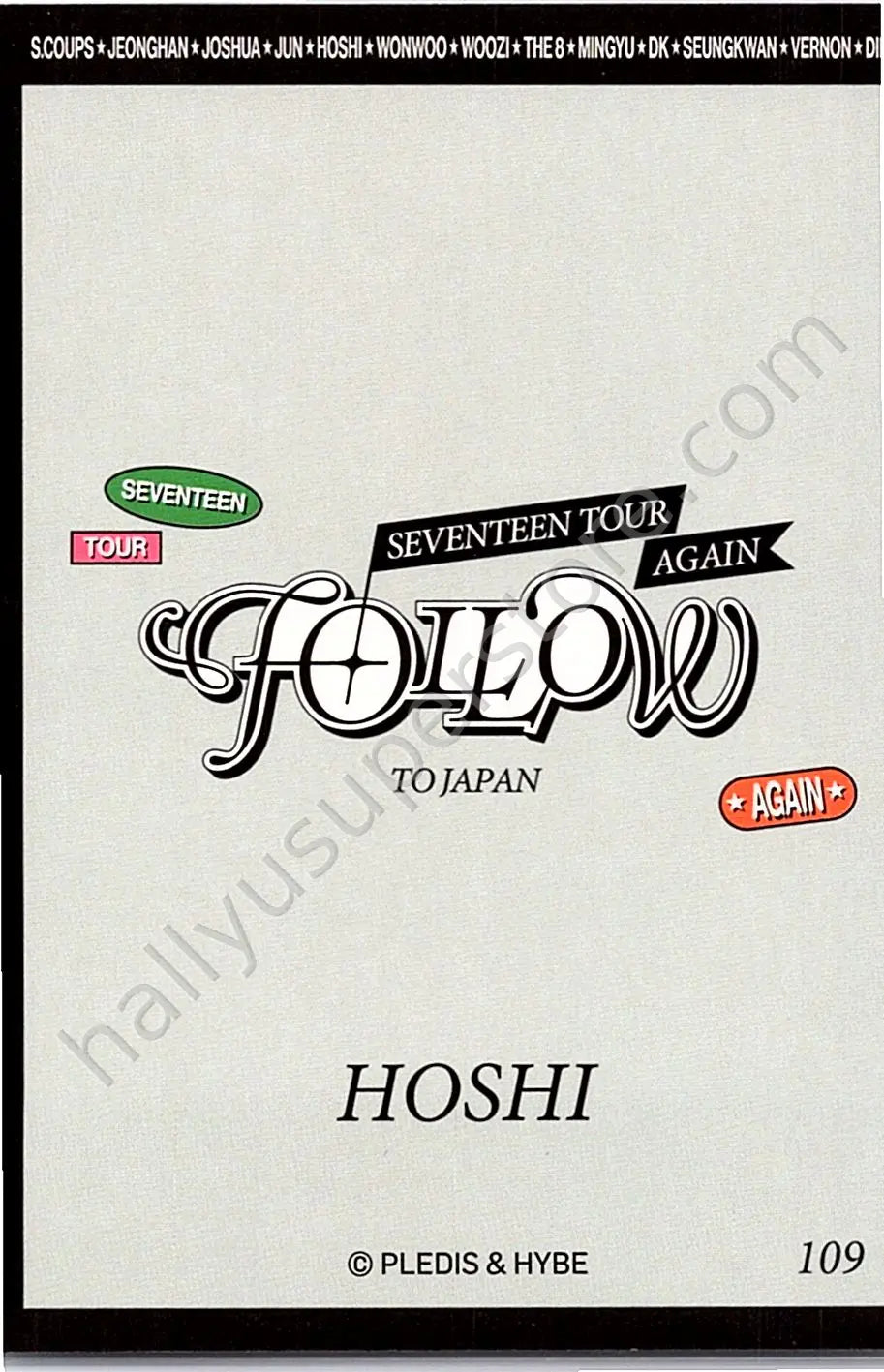 SEVENTEEN - Hoshi - [FOLLOW AGAIN] TOUR jacket japan merch photocard