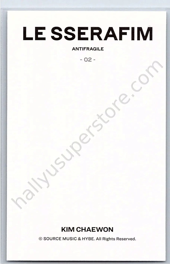 LE SSERAFIM - Kim Chaewon - ANTIFRAGILE FPO merch polaroid