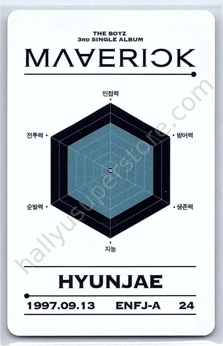THE BOYZ - Hyunjae - Maverick album photocard id card