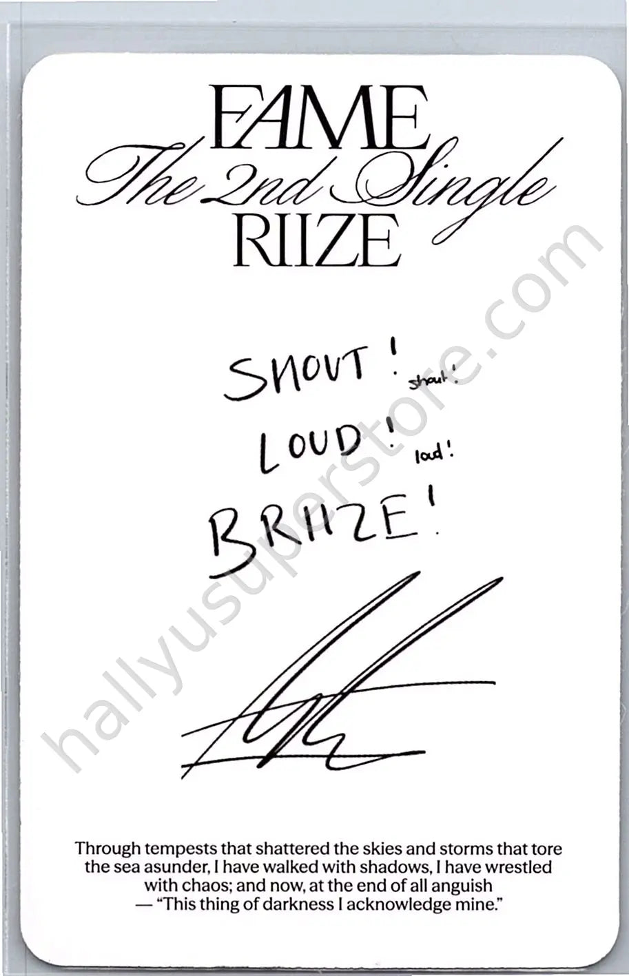 RIIZE  - Anton - Fame album photocard catalogue version