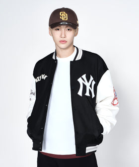 Signature Nylon Varsity Jacket NY (Black)