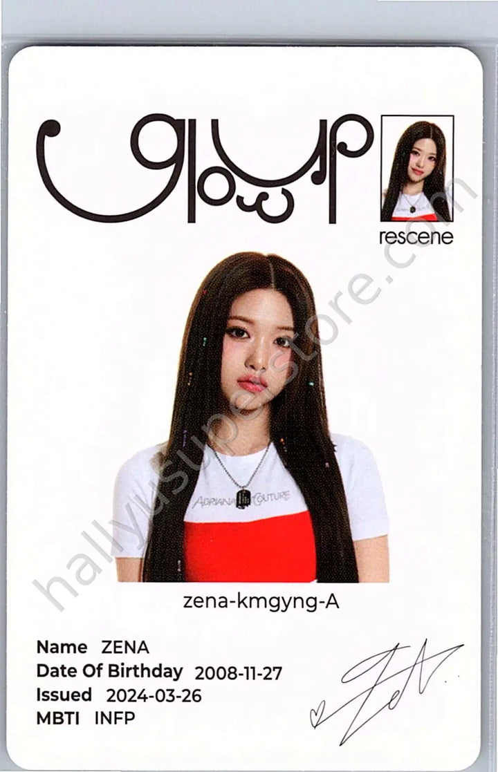 RESCENE - Zena - Glow Up frame version id card me version monochrome version