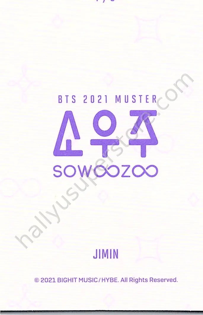 BTS - Jimin - 2021 Muster Sowoozoo 7/8 mini photocard
