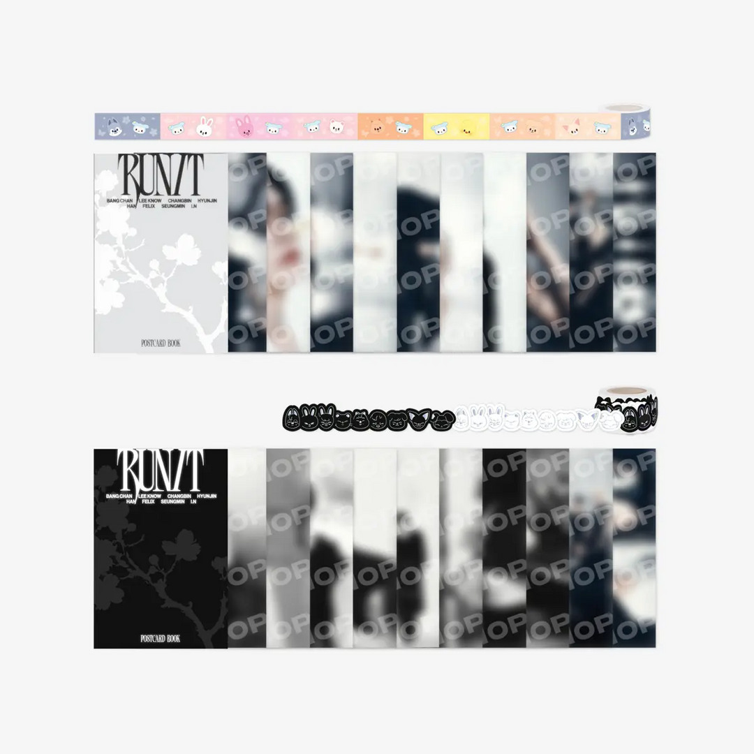 [Stray Kids] POSTCARD BOOK &amp; ROLL STICKER SET - RUN IT