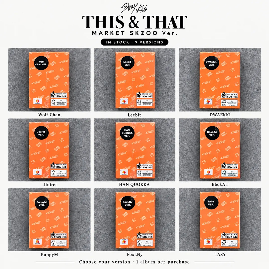 Stray Kids THIS & THAT MARKET SKZOO Ver. – all 9 versions in stock