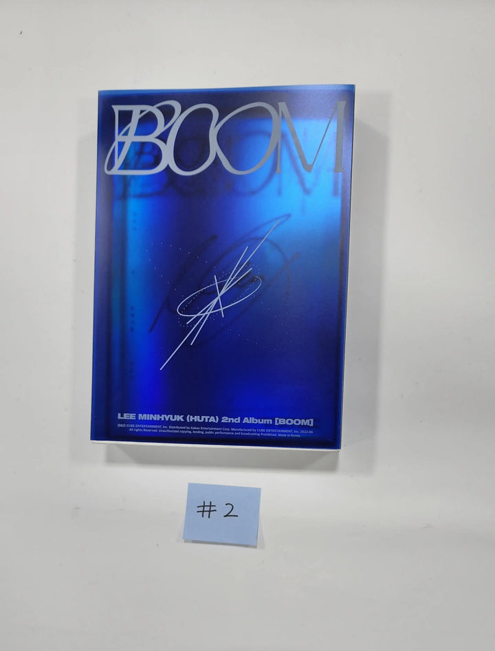 HUTA (Lee Minhyuk) [Of BtoB] - 2nd Album "Boom" - Hand Autographed(Signed) Promo Album - HALLYUSUPERSTORE