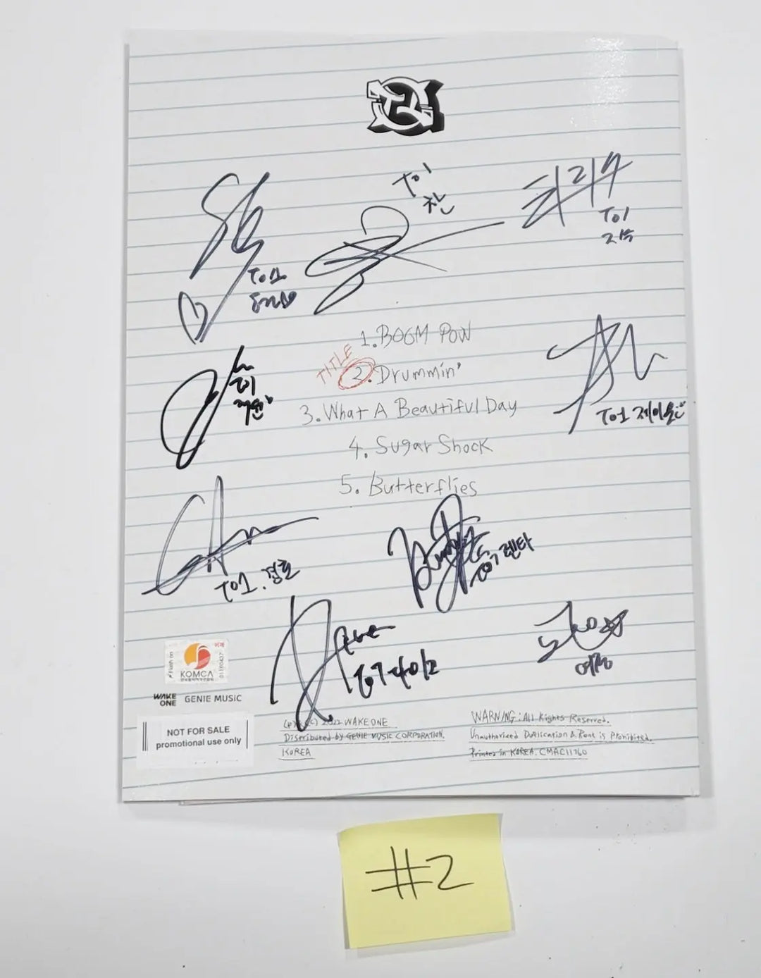 To1 - 3rd Mini Album "Why Not??" - Hand Autographed(Signed) Promo Album - HALLYUSUPERSTORE
