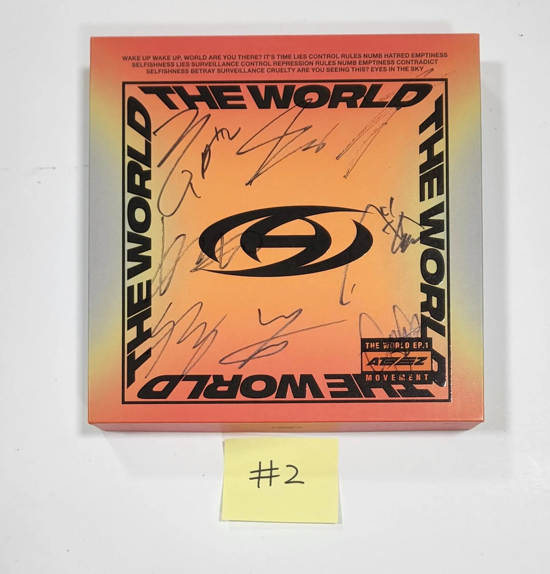 Ateez - 8th Mini album "World EP.1 - Movement" - Hand Autographed(Signed) Promo Album - HALLYUSUPERSTORE
