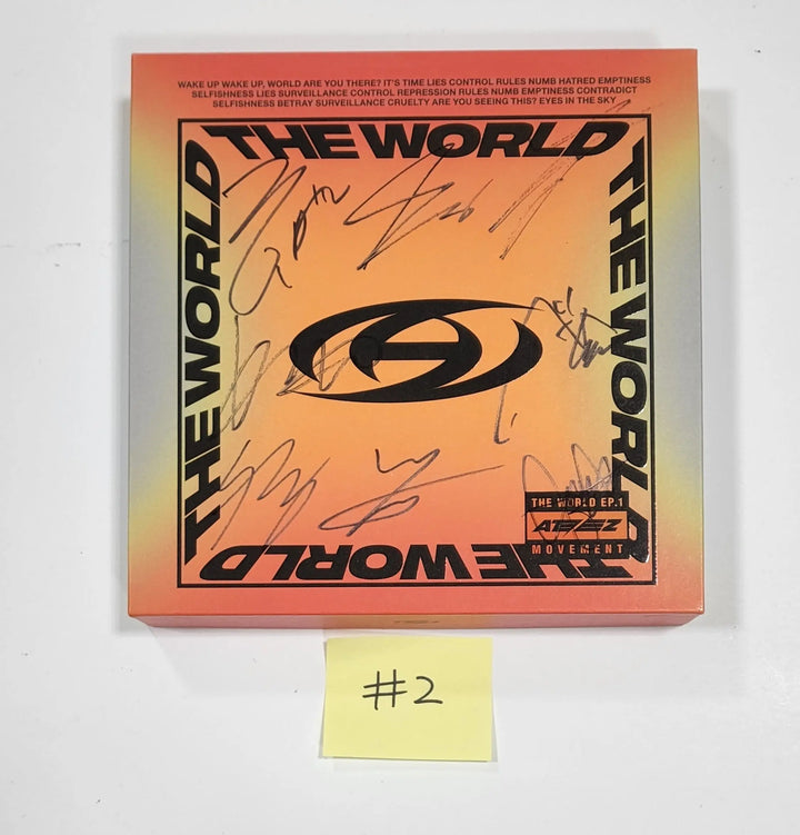 Ateez - 8th Mini album "World EP.1 - Movement" - Hand Autographed(Signed) Promo Album - HALLYUSUPERSTORE