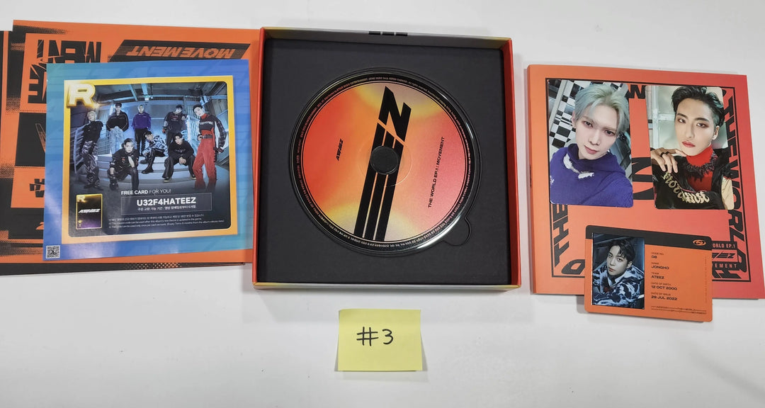Ateez - 8th Mini album "World EP.1 - Movement" - Hand Autographed(Signed) Promo Album - HALLYUSUPERSTORE