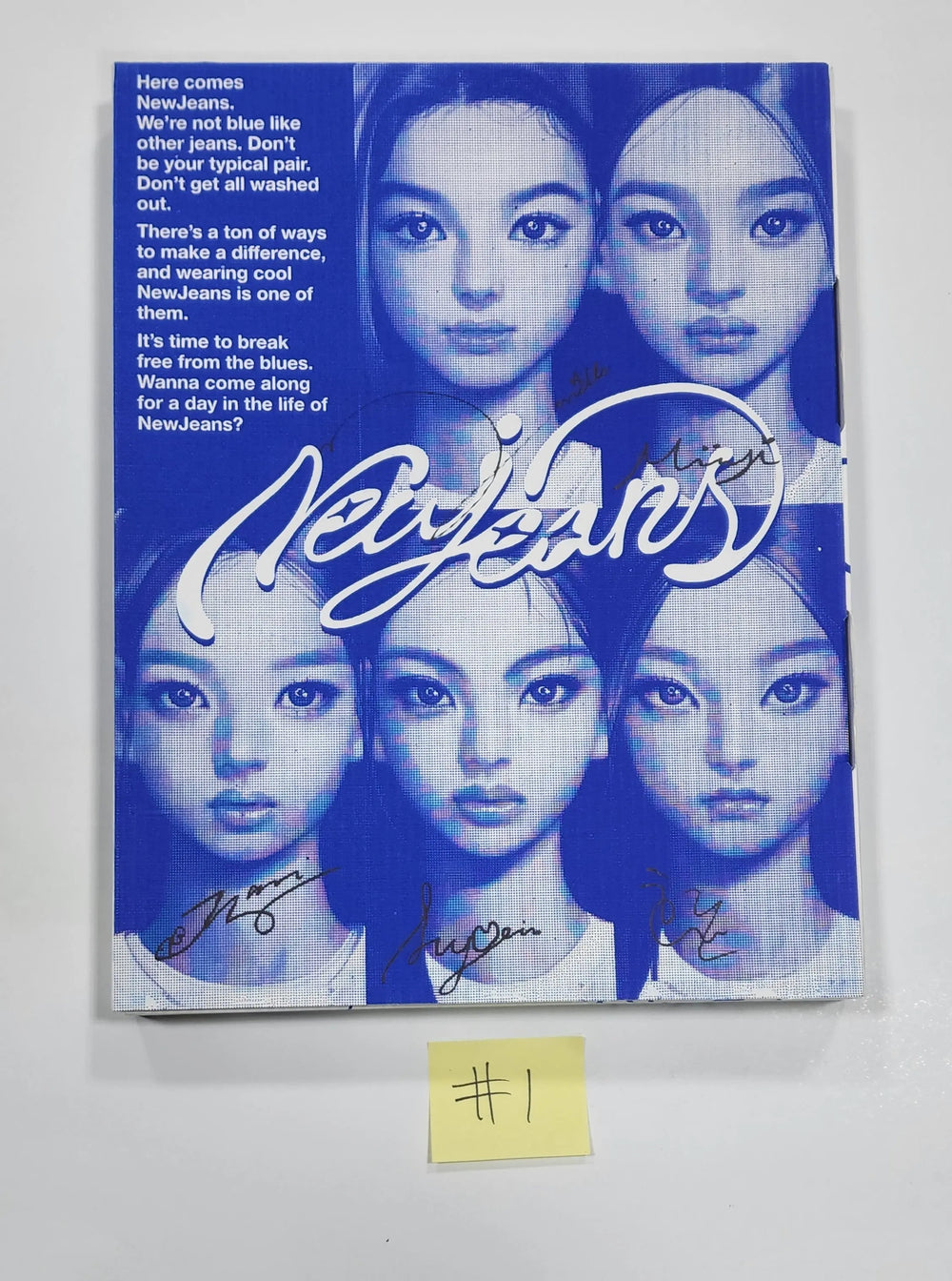 NewJeans "New Jeans" Bluebook Ver - Hand Autographed(Signed) Promo Album - HALLYUSUPERSTORE