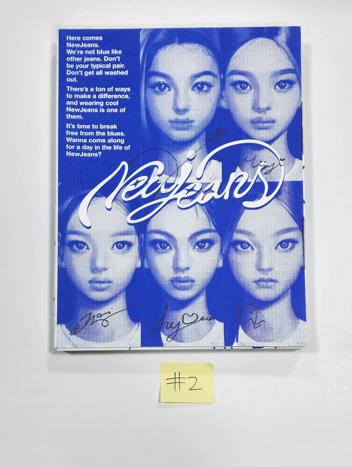 NewJeans "New Jeans" Bluebook Ver - Hand Autographed(Signed) Promo Album - HALLYUSUPERSTORE