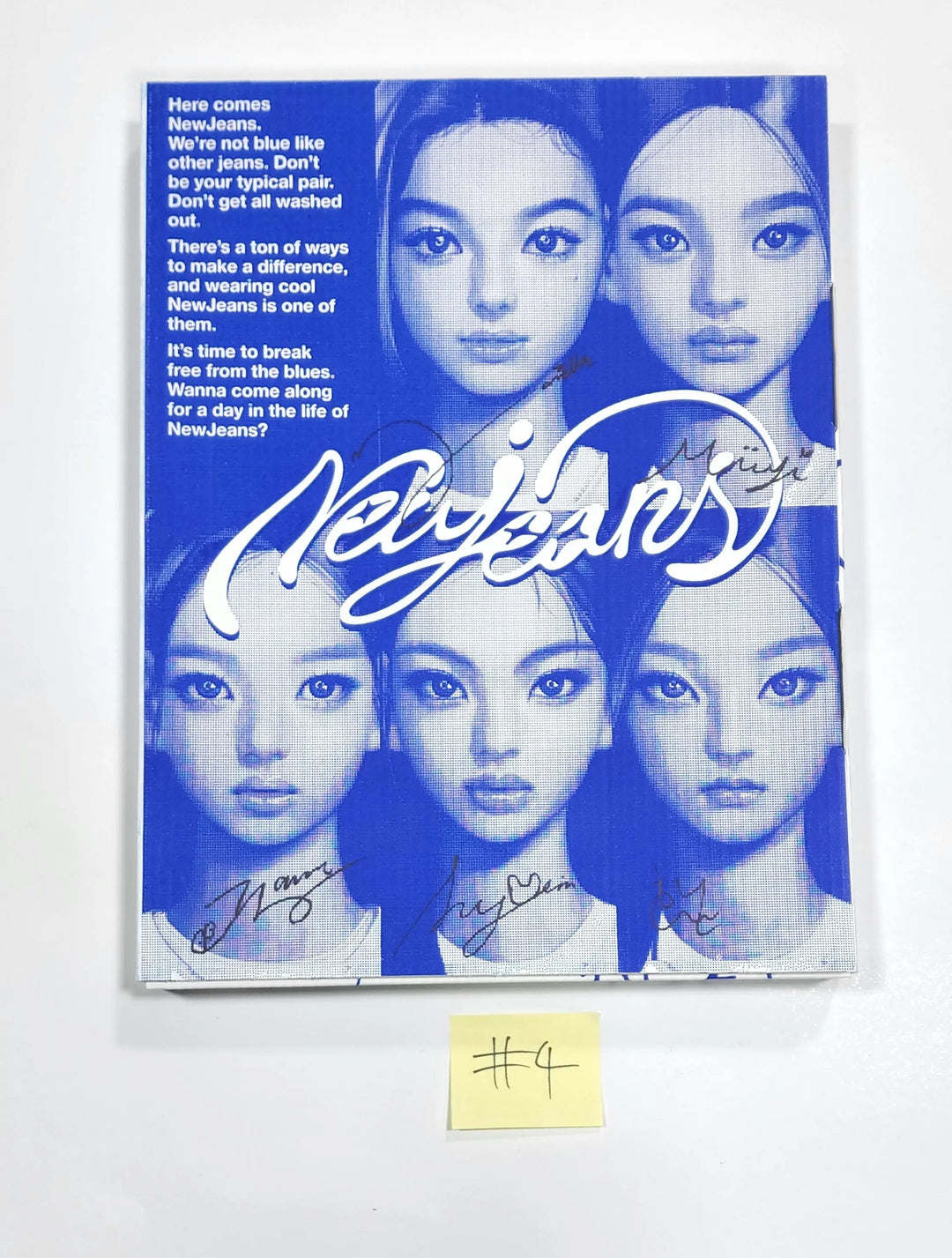 NewJeans "New Jeans" Bluebook Ver - Hand Autographed(Signed) Promo Album - HALLYUSUPERSTORE