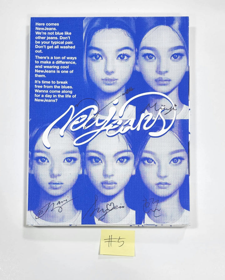NewJeans "New Jeans" Bluebook Ver - Hand Autographed(Signed) Promo Album - HALLYUSUPERSTORE