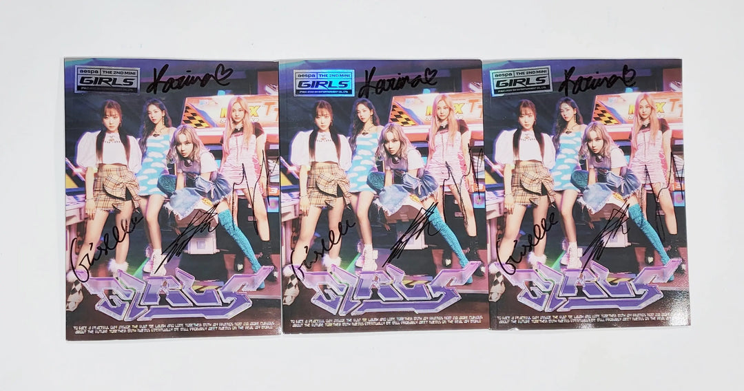 Aespa "Girls" - Hand Autographed(Signed) Promo Album - Must Read! - HALLYUSUPERSTORE