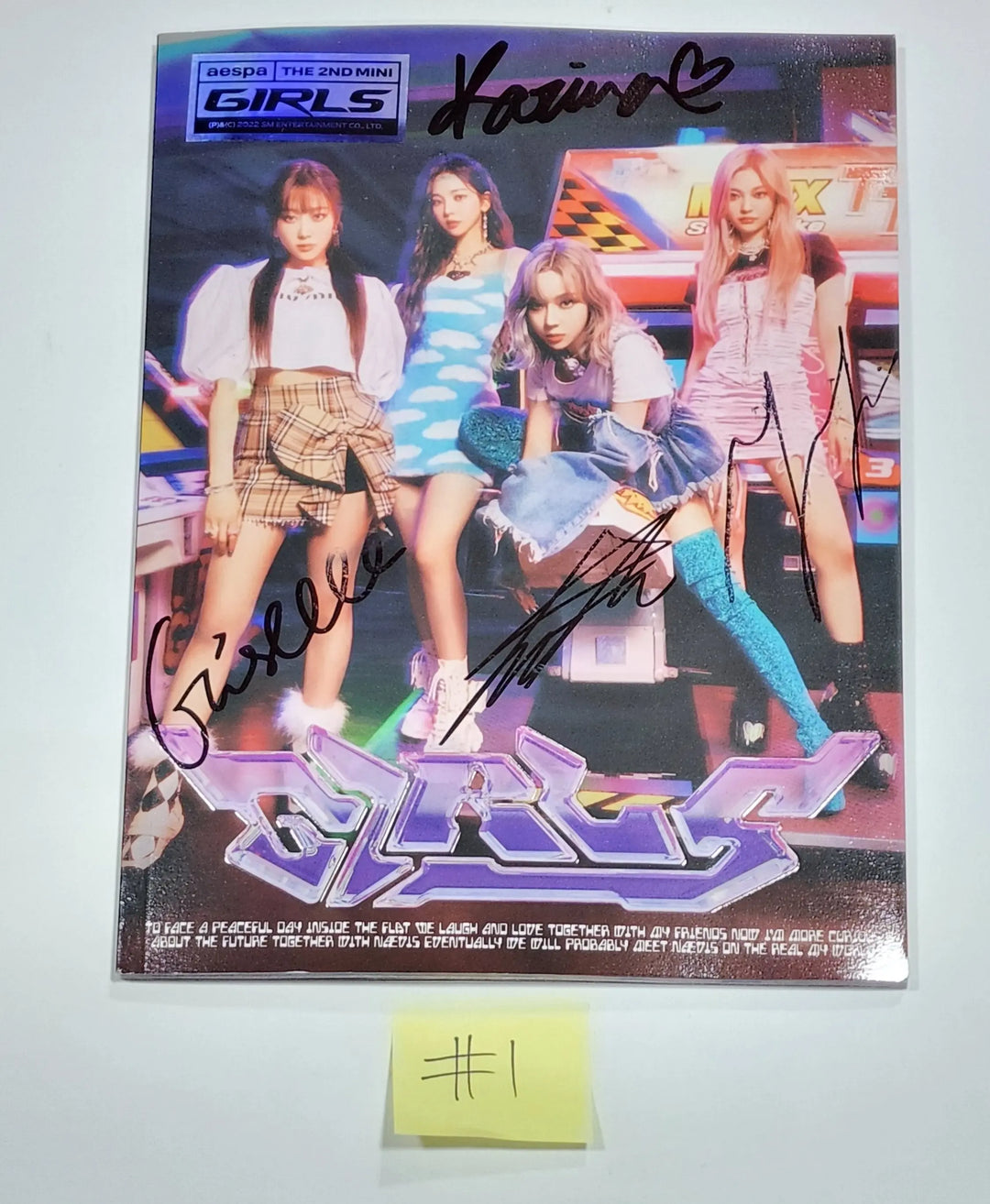 Aespa "Girls" - Hand Autographed(Signed) Promo Album - Must Read! - HALLYUSUPERSTORE
