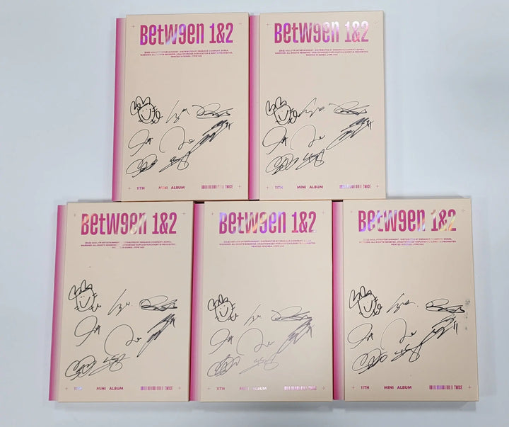 Twice "BETWEEN 1&amp;2" 11th Mini Album - Hand Autographed(Signed) Promo Album (Sealed) - HALLYUSUPERSTORE