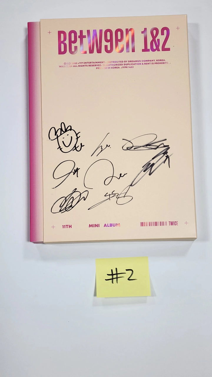 Twice "BETWEEN 1&amp;2" 11th Mini Album - Hand Autographed(Signed) Promo Album (Sealed) - HALLYUSUPERSTORE
