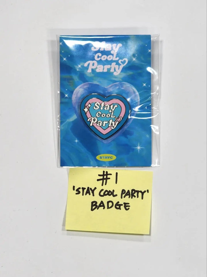 STAYC "Stay cool party" - Official MD (we need love Badge, chiffon fabric Poster, card holder Key Ring, Stay cool Party Badge, TYVEK ECO BAG, Profile &amp; ID Card Set) - HALLYUSUPERSTORE
