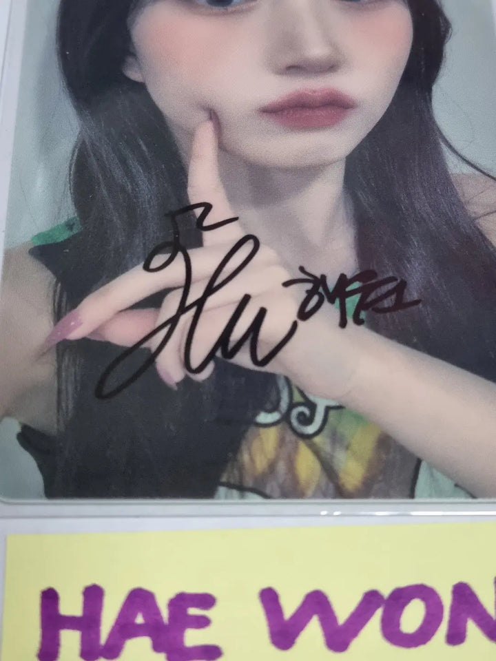 Haewon (of NMIXX)  "ENTWURF" - Hand Autographed(Signed) Music Plant Lucky Draw Event PVC Photocard - HALLYUSUPERSTORE