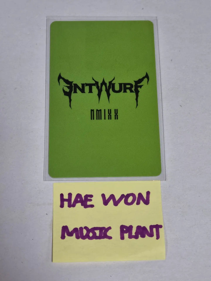 Haewon (of NMIXX)  "ENTWURF" - Hand Autographed(Signed) Music Plant Lucky Draw Event PVC Photocard - HALLYUSUPERSTORE