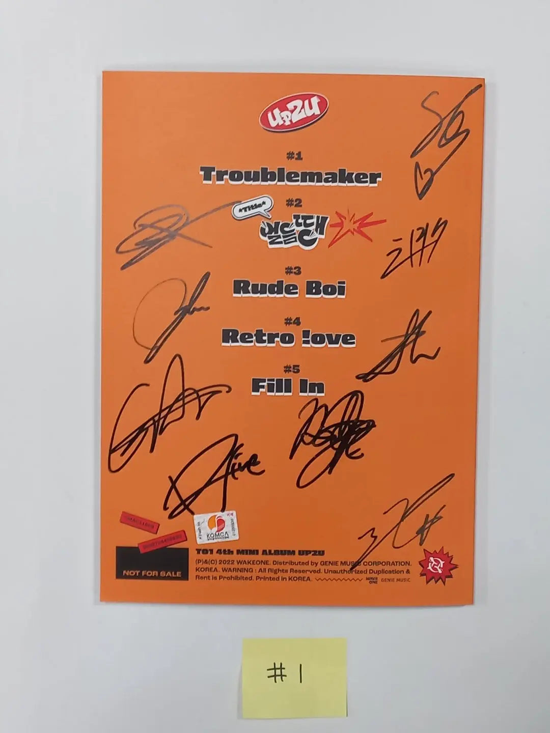 T01 "Up2u" 4th album - Hand Autographed(Signed) Promo Album - HALLYUSUPERSTORE