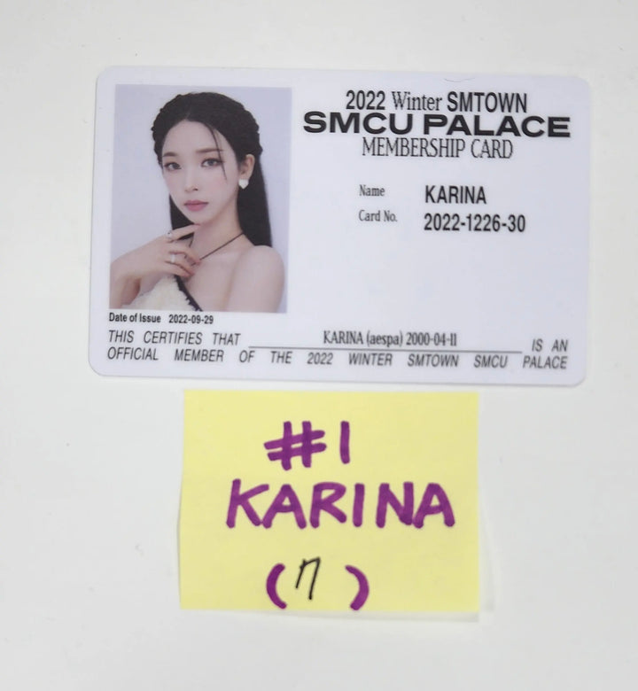 Aespa "2022 Winter SMTOWN : SMCU PALACE" - Official Photocard [Membership Card Ver.] - HALLYUSUPERSTORE