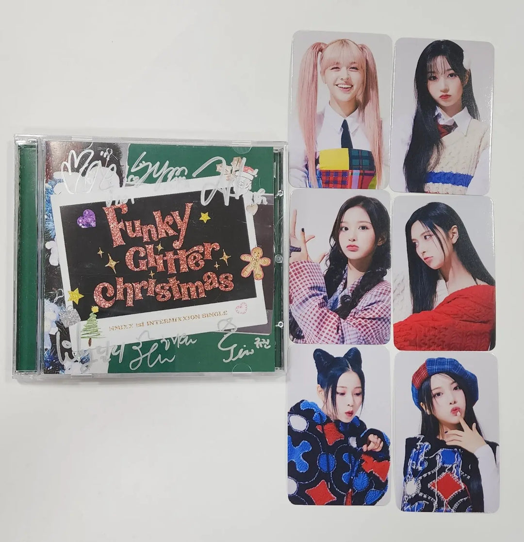 NMIXX "Funky Glitter Christmas"  - Hand Autographed(Signed) Promo Album + Photocards Set (6EA) - HALLYUSUPERSTORE