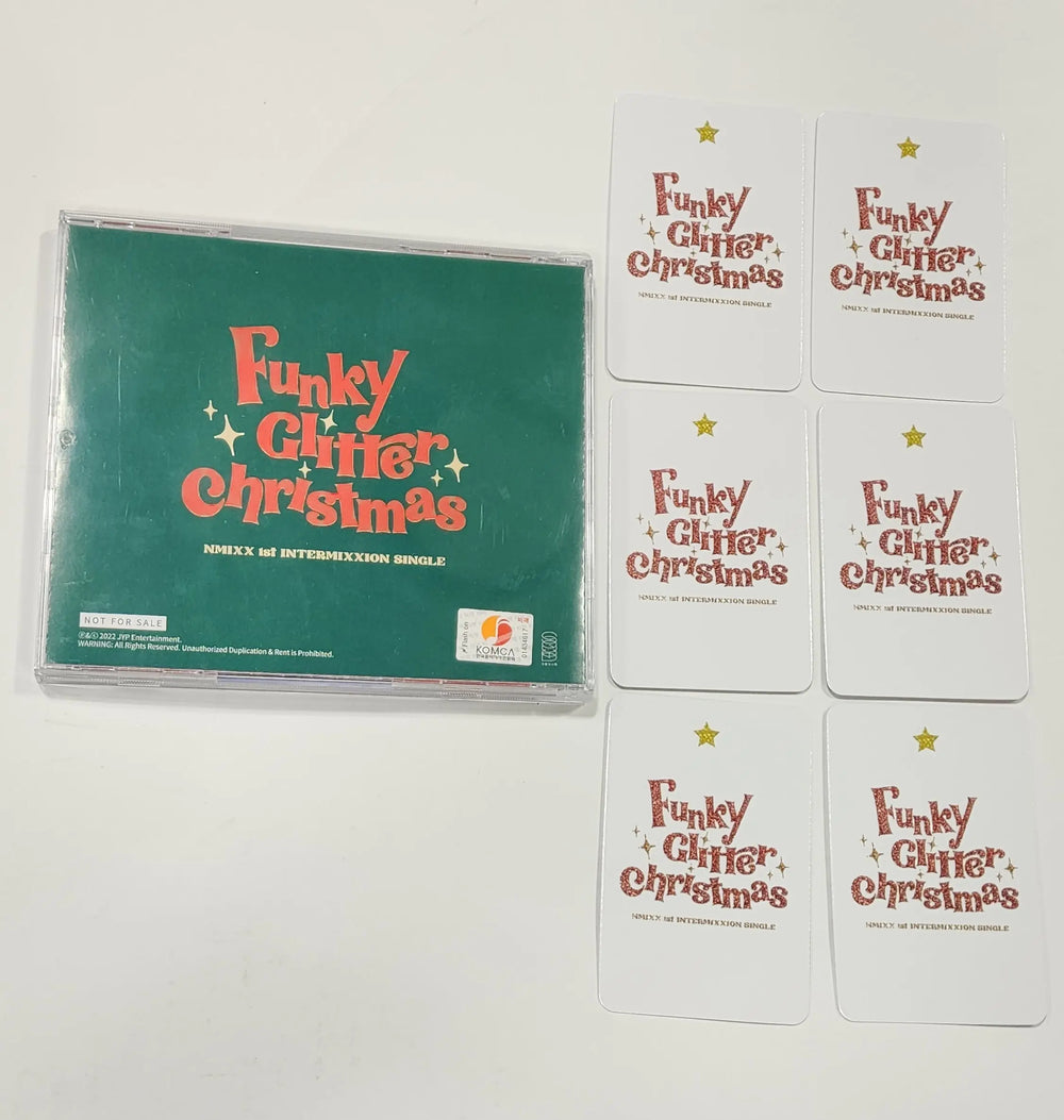 NMIXX "Funky Glitter Christmas"  - Hand Autographed(Signed) Promo Album + Photocards Set (6EA) - HALLYUSUPERSTORE
