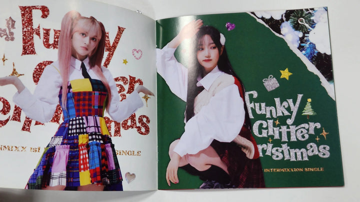NMIXX "Funky Glitter Christmas"  - Hand Autographed(Signed) Promo Album + Photocards Set (6EA) - HALLYUSUPERSTORE