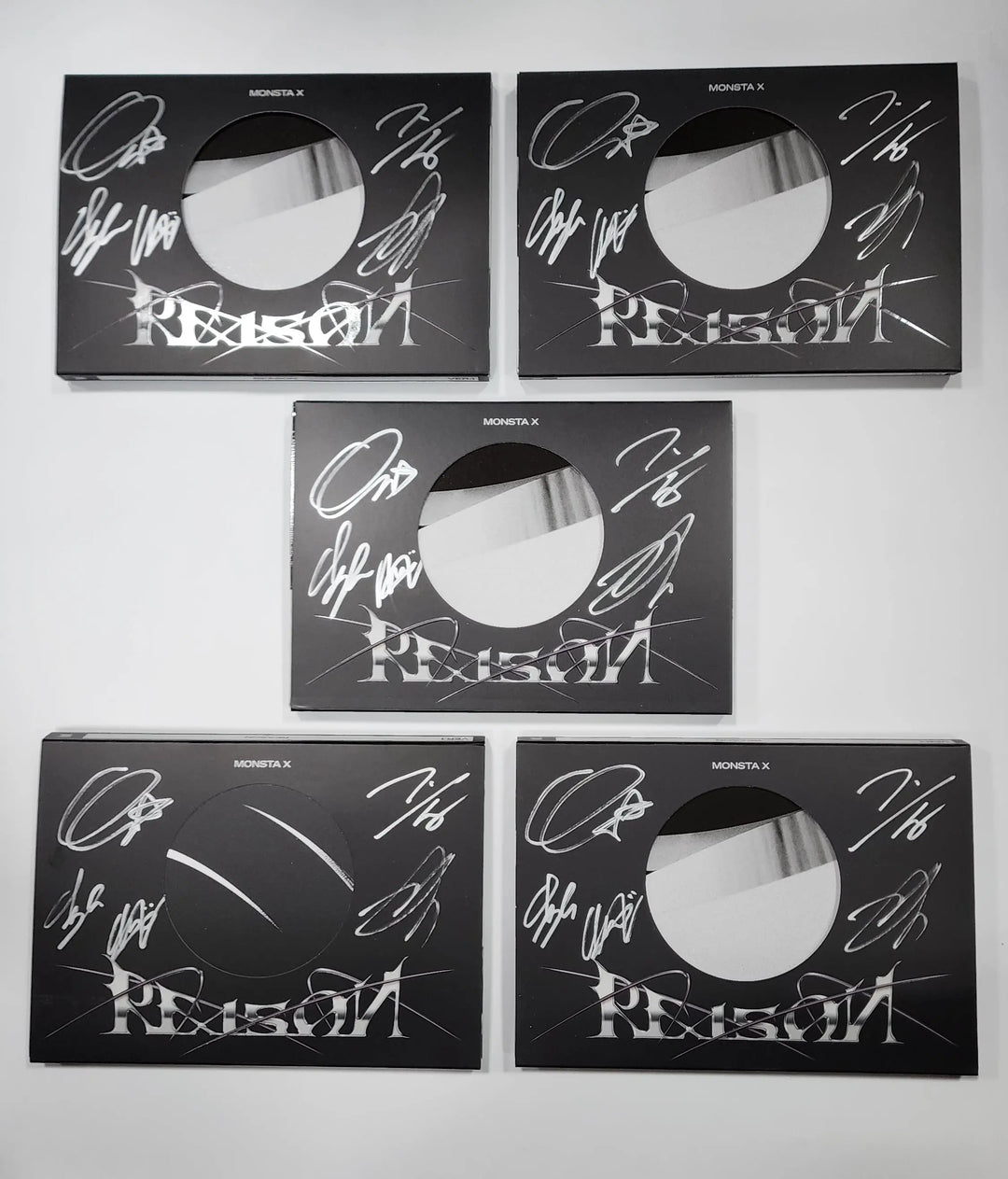 MONSTA X "REASON" - Hand Autographed(Signed) Promo Album - HALLYUSUPERSTORE