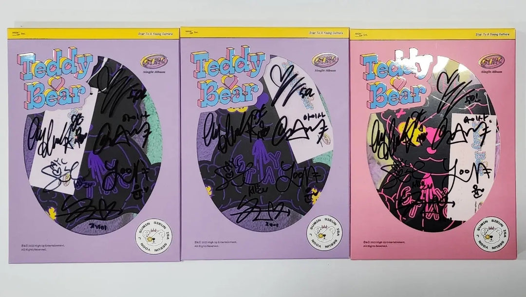 STAYC "Teddy Bear" - Hand Autographed(Signed) Promo Album (Restocked 2/20) - HALLYUSUPERSTORE