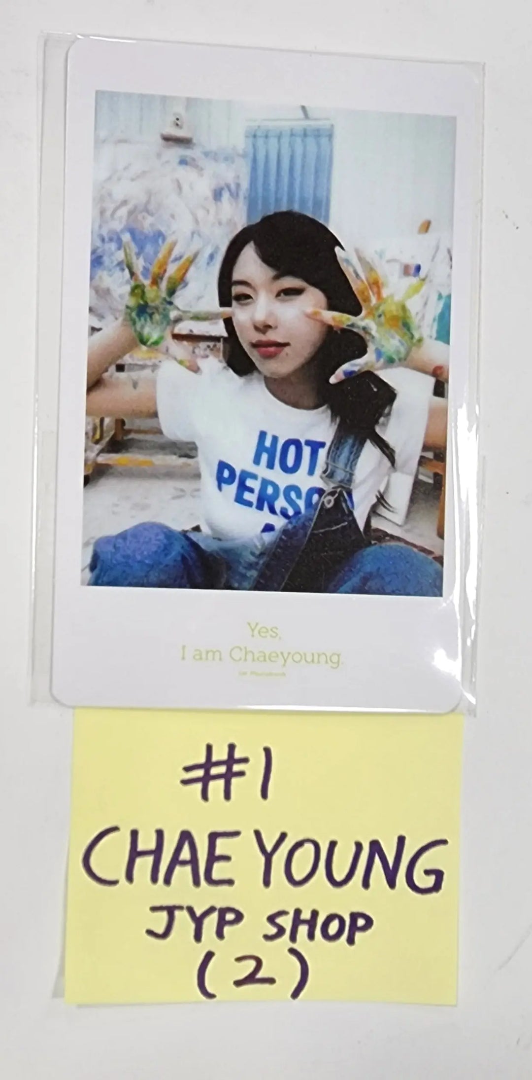 Chae Young (Of TWICE} "Yes, I am Chaeyoung." 1st Photobook - JYP Shop Fansign Event Polaroid Type Photocard - HALLYUSUPERSTORE