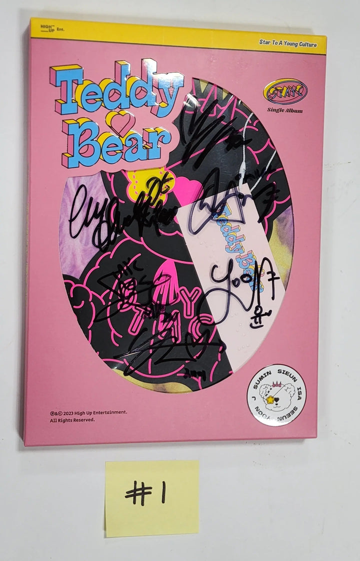STAYC "Teddy Bear" - Hand Autographed(Signed) Promo Album - HALLYUSUPERSTORE