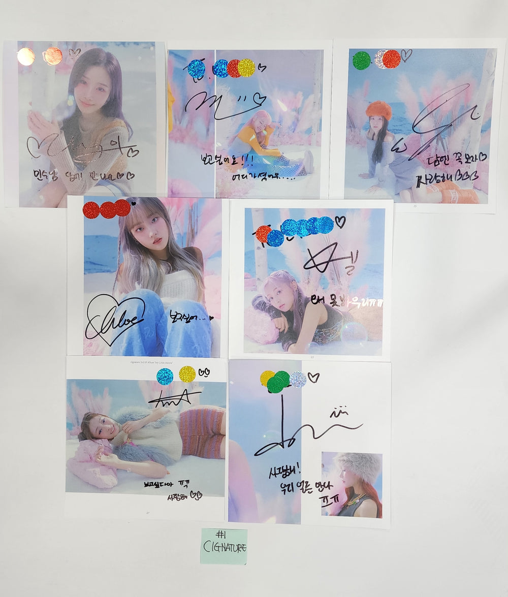 Cignature 3rd Mini "My Little Aurora" - A Cut Page From Fansign Event Albums set (7EA) - HALLYUSUPERSTORE