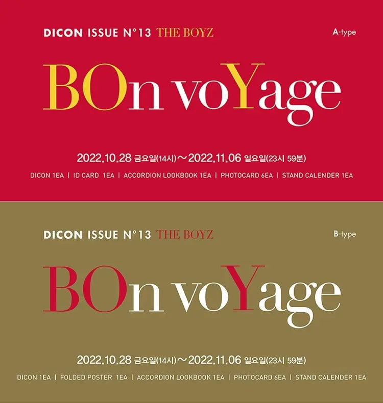 DICON ISSUE N.13 THE BOYZ BOn voYage [ Choose Member, Type ] - HALLYUSUPERSTORE