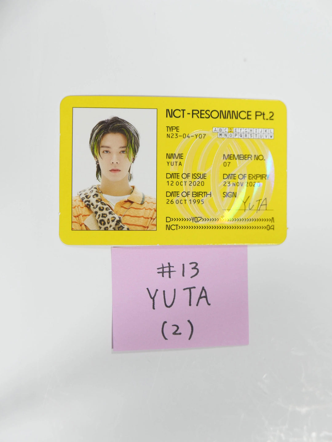 NCT U RESONANCE PT 1-2 Official Photocard - HALLYUSUPERSTORE