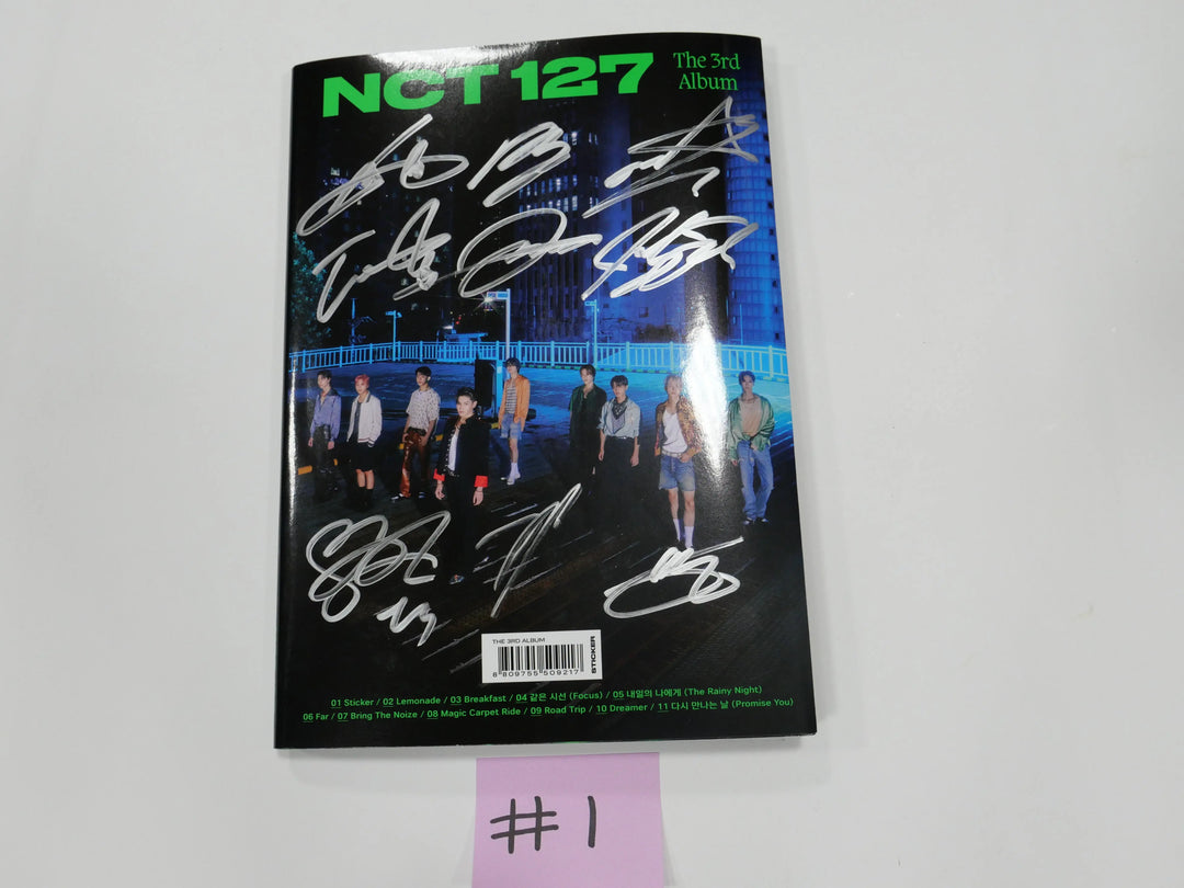 NCT 127 "Sticker" 3rd Album - Hand Autographed(Signed) Promo Album - HALLYUSUPERSTORE