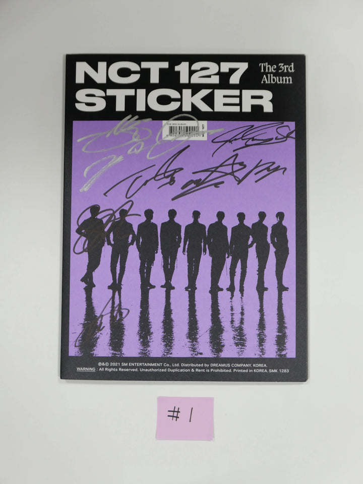 NCT 127 "Sticker" 3rd Album - Hand Autographed(Signed) Promo Album - HALLYUSUPERSTORE