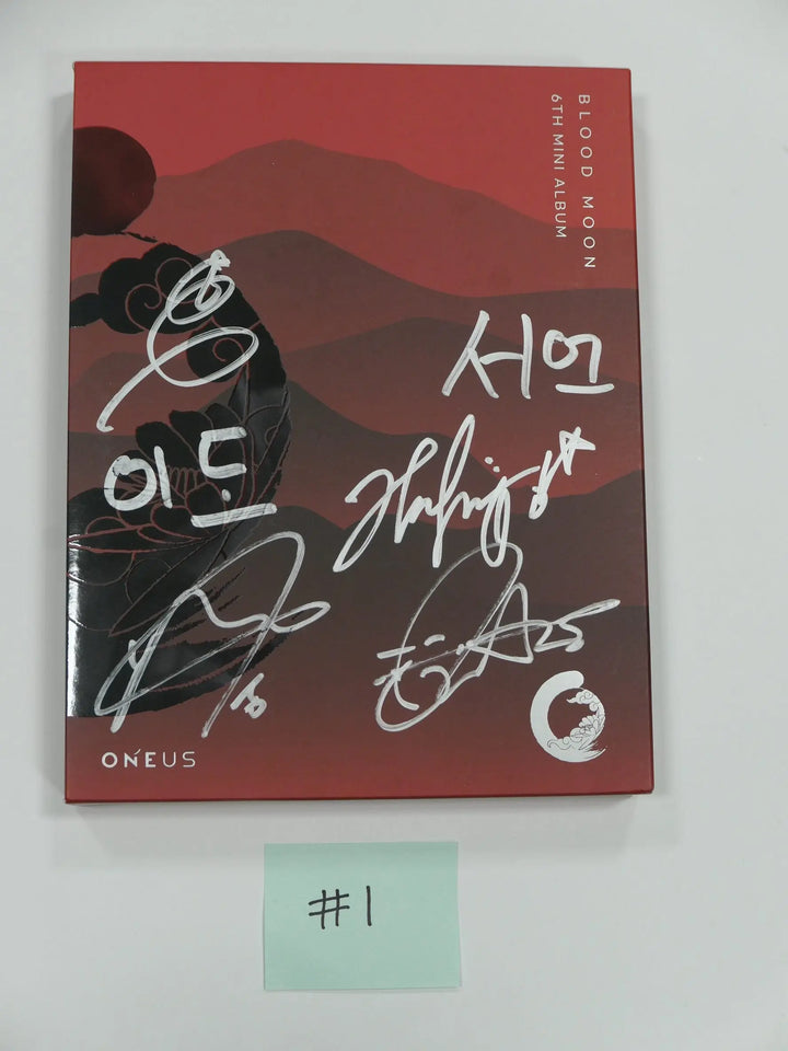 Oneus "BLOOD MOON" 6th Mini - Hand Autographed(Signed) Promo Album - HALLYUSUPERSTORE