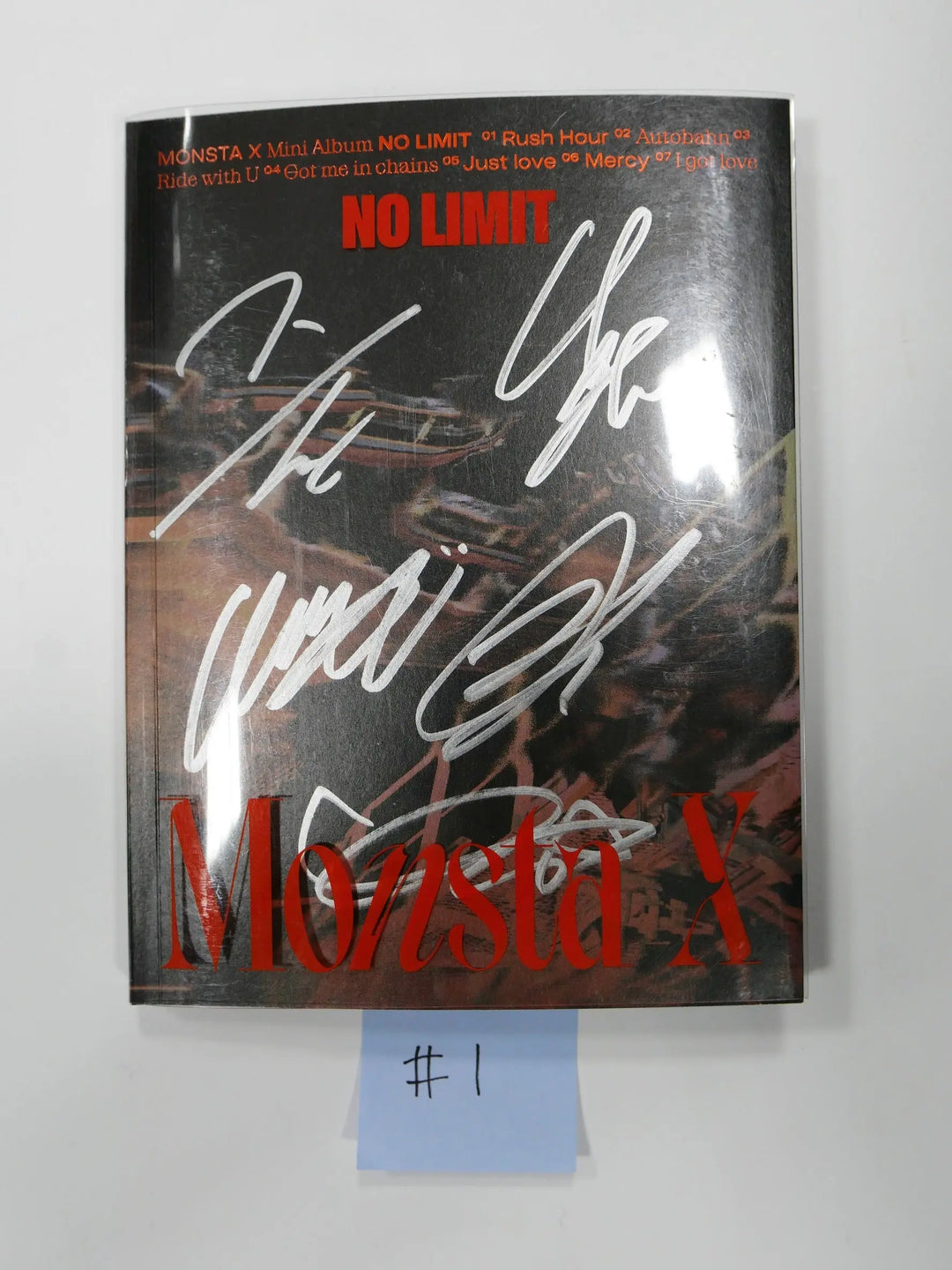 Monsta X "NO LIMIT"  - Hand Autographed(Signed) Promo Album - HALLYUSUPERSTORE