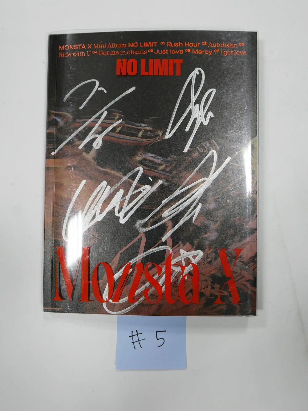 Monsta X "NO LIMIT"  - Hand Autographed(Signed) Promo Album - HALLYUSUPERSTORE