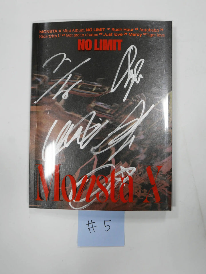 Monsta X "NO LIMIT"  - Hand Autographed(Signed) Promo Album - HALLYUSUPERSTORE